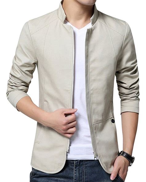 Affiliate Xueyin Mens Cotton Lightweight Slim Fit Jacket Casual Wear