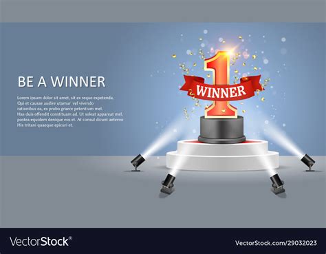 Be A Winner Web Banner Poster Design Royalty Free Vector