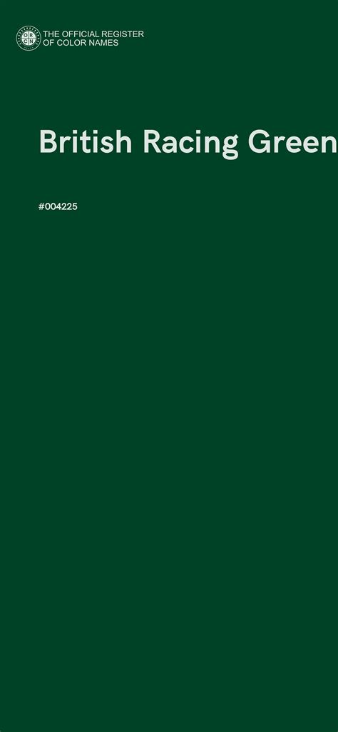 British Racing Green 004225 The Official Register Of Color Names