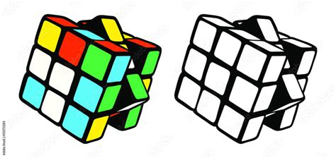 Rubiks Cube Vector Illustration Hand Drawn Vector De Stock Adobe Stock