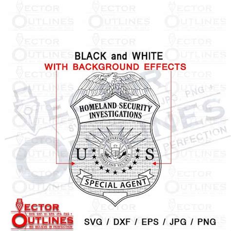 Homeland Security Special Agent Badge Vector Svg Dxf Cnc Etsy