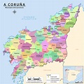 Mapa de la provincia de A Coruña