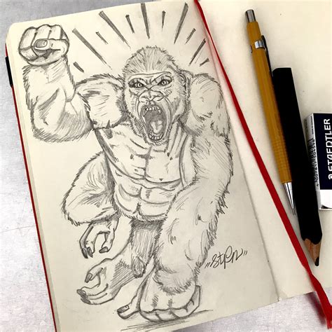 George From Rampage Albino Gorilla Doodle Drawings Albino