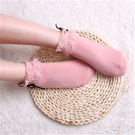 PKSAQ New Japanese Princess Socks Bow Lace Socks Combed Cotton Cute