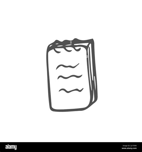 Sketch Of Notebook Vector Illustration With Hand Drawn Leaf Of