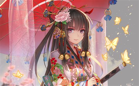 5076431 Sword Umbrella Flower Black Hair Original