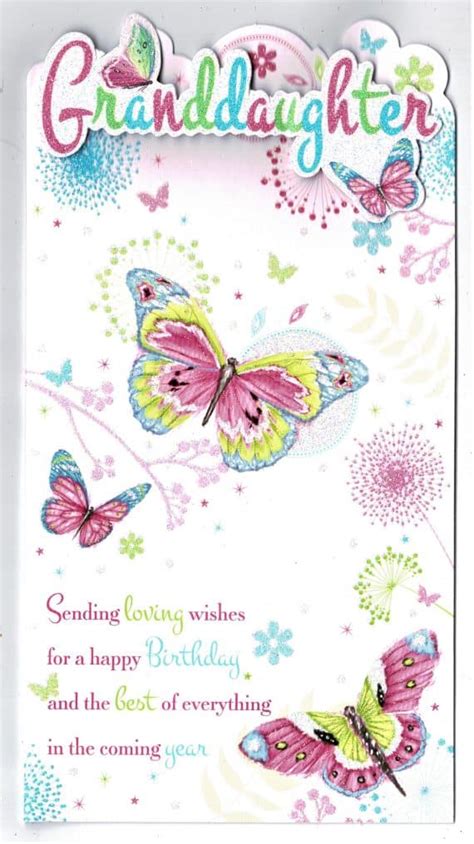 Granddaughter Birthday Card Granddaughter Sending Loving Wishes For A Granddaughter Birthday