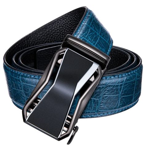 Leather Belt For Men 100 Real Cowskin Mens Belt Blue Strap Top