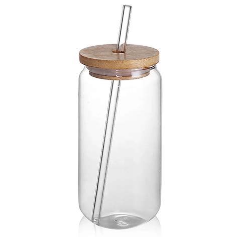 16oz Clear Or Frosted Sublimation Glass Tumblers With Bamboo Lid And S Shirts23 Premium