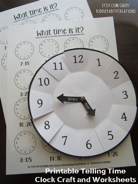 Learning To Tell Time Craft Printable Pdf Diy Clock Preschool