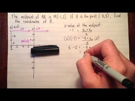 Some coordinate geometry questions may require you to find the midpoint of line segments in the coordinate plane. Finding an endpoint if you know the other endpoint and the ...