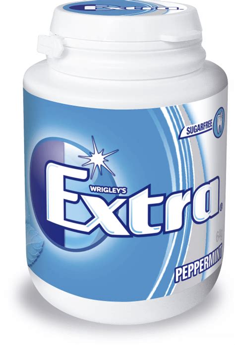 Extra White Peppermint Sugarfree Chewing Gum Bottle 64 G Extra