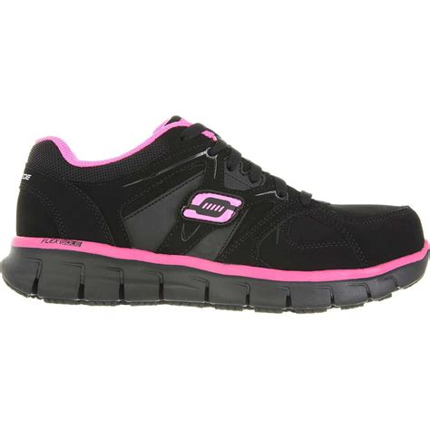 Skechers Synergy Sandlot Womens Alloy Toe Work Athletic Shoe 76553bkpk