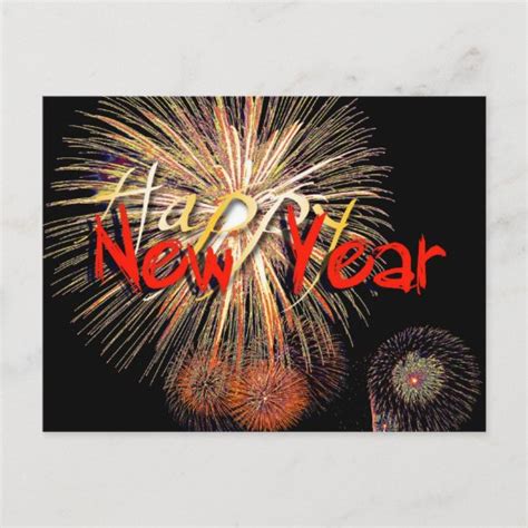 Fireworks in Red Happy New Year 2022 Postcard | Zazzle.co.uk