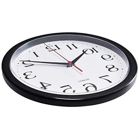 Bernhard Products Black Wall Clock Silent Non Ticking