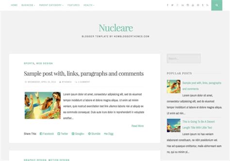 Nucleare Simple Blogger Template • Blogspot Templates 2022