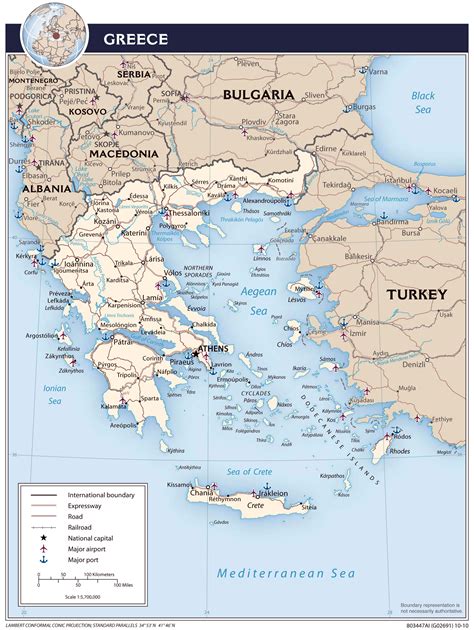 Large Detailed Political Map Of Greece With Highways And Major Cities