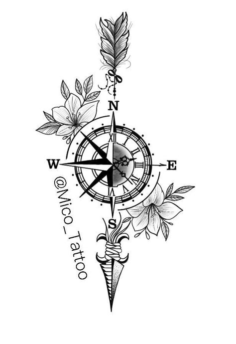 Arrow Tattoo Design Compass Tattoo Design Tattoo Design Drawings