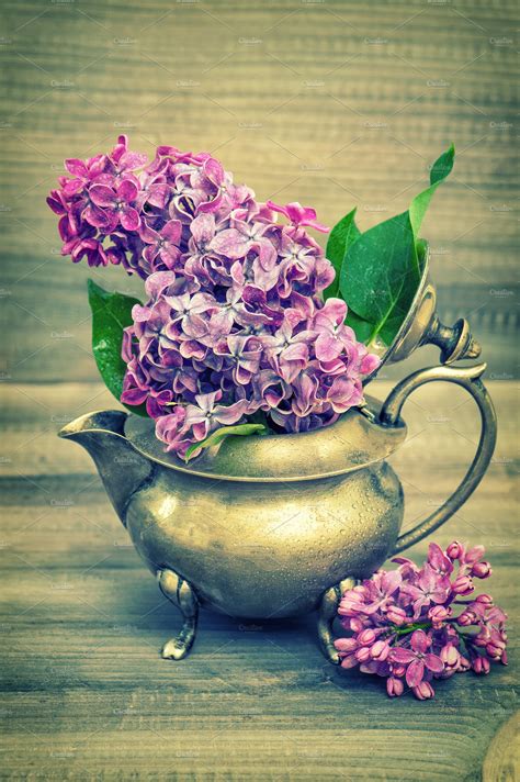 Lilac Flowers Bouquet High Quality Nature Stock Photos