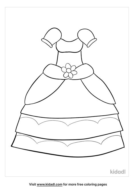 Princess Dress Coloring Page Printable Vlrengbr