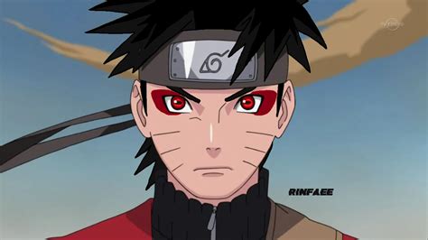 Naruto With Black Hair And Red Sage Mode Eyes Naruto