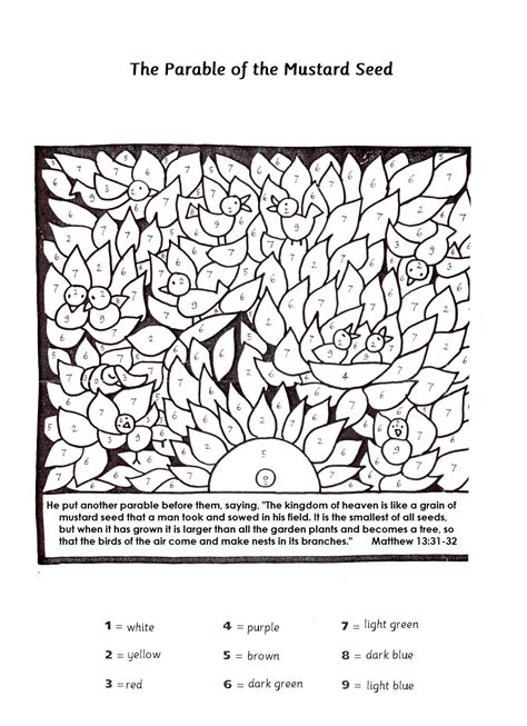 Parable Of The Mustard Seed Coloring Sheet