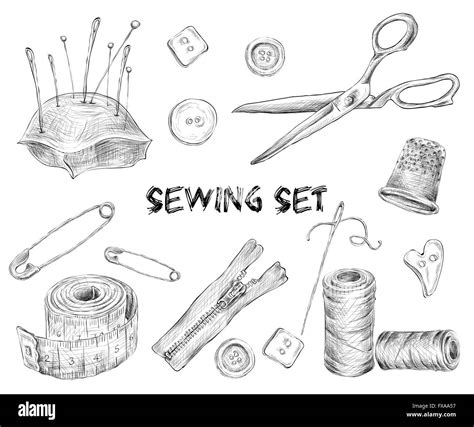 Sewing Sketch Set Stock Vector Image Art Alamy