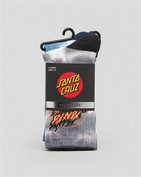 Shop Santa Cruz Boys Flame Dot Crew Socks 2 Pack In Multi Fast