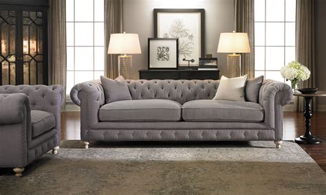 Francis Drake Chesterfield Grey Sofa Haynes Furniture