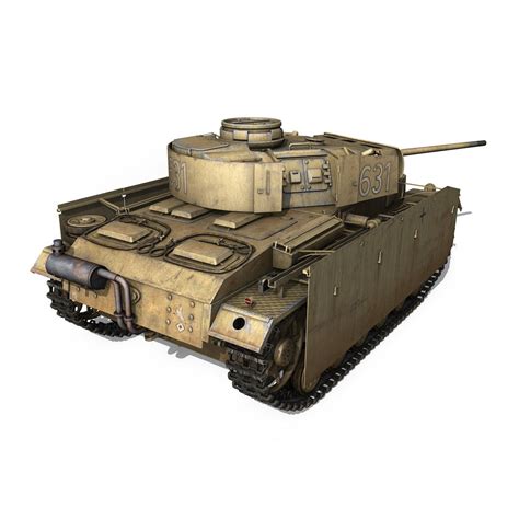 Pzkpfw Iii Panzer 3 Ausfm 631 Modèle 3d 119 C4d Obj Lwo