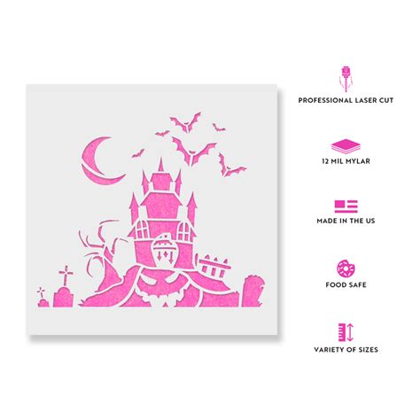 Haunted House Stencil Durable Stencil For Halloween Crafting