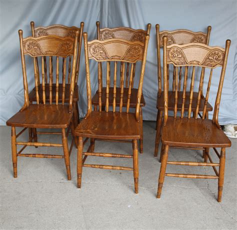 Bargain Johns Antiques Antique Set Of Six Oak Pressback Chairs