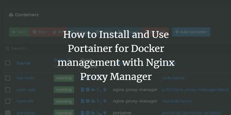 Installing Erpnext On A Server Using A Portainer Stack Behind Nginx Proxy Manager Setup