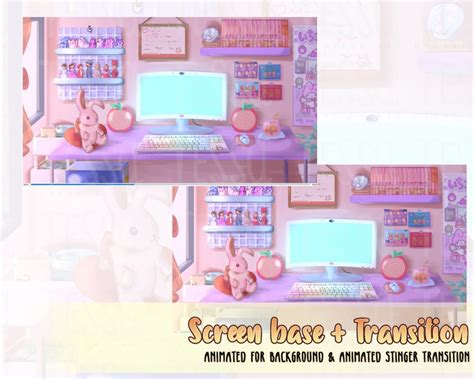 Animated Pink Setup Pc Twitch Package Cute Twitch Overlay Etsy Uk