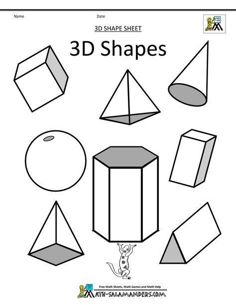 How To Draw 3d Shapes Colouring Pages Geometric Shapes Drawing Shape