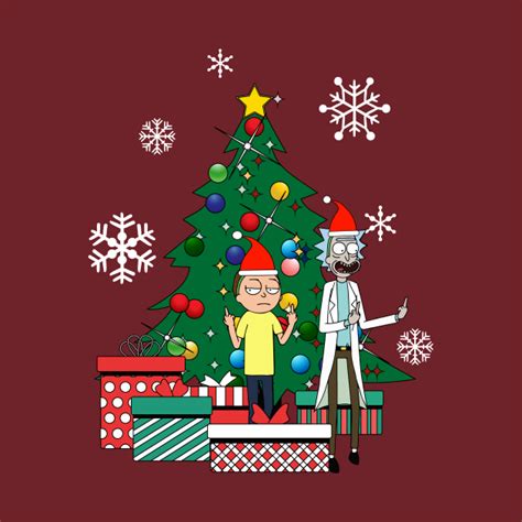 Rick And Morty Around The Christmas Tree Rick And Morty Kids T