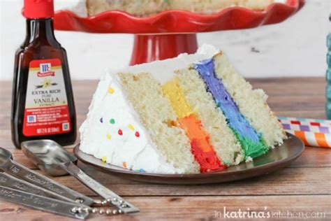 Extra Rich Vanilla Cake With Rainbow Frosting