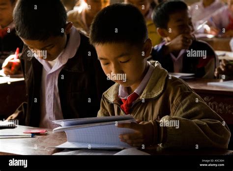 Schoolboy In Class Hongsa Laos Stock Photo Alamy