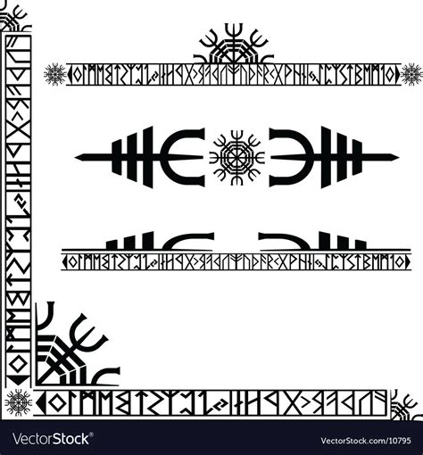 Viking Runic Corner Design Royalty Free Vector Image