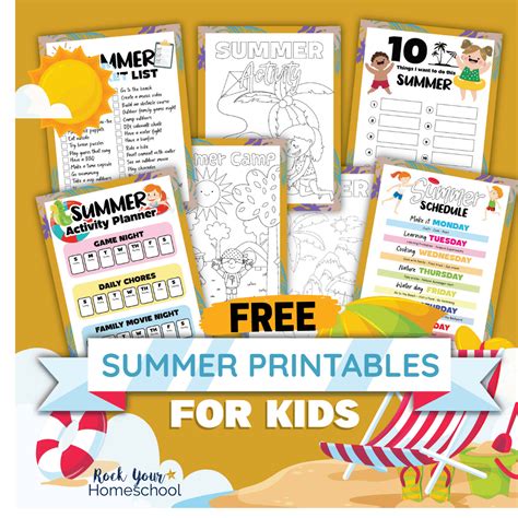 Free Fun Summer Activities For Kids Planner Pack Rock Your Homeschool