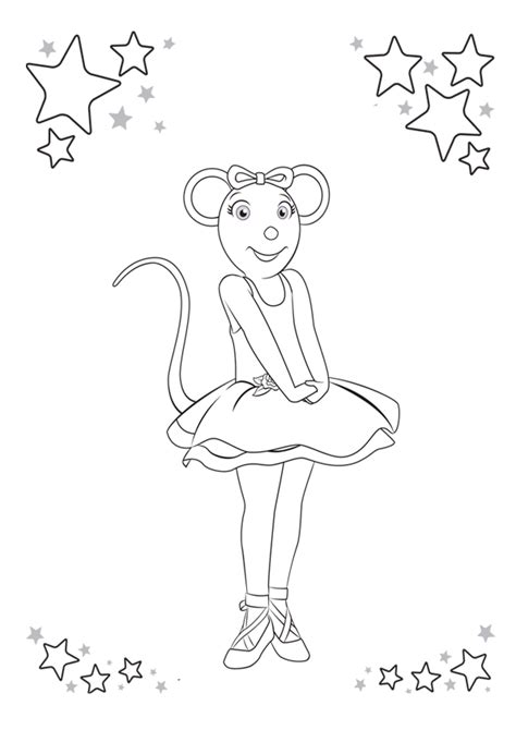 Quer aproveitar e ensinar sobre as profissões? Desenho de Angelina Ballerina graciosa para colorir - Tudodesenhos