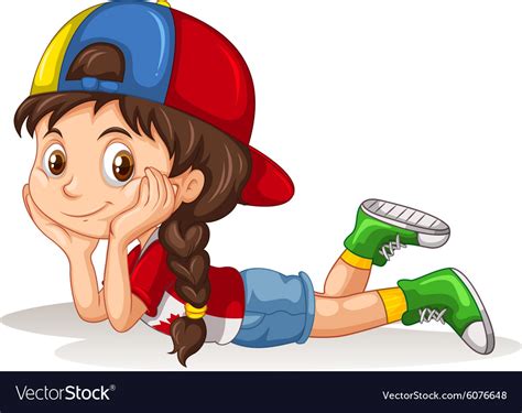 Canadian Girl Relaxing Alone Royalty Free Vector Image