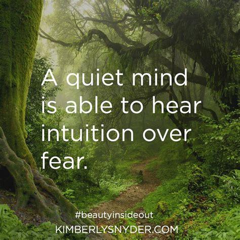 A Quiet Mind Is Able To Hear Intuition Over Fear Quiet Mind Mind