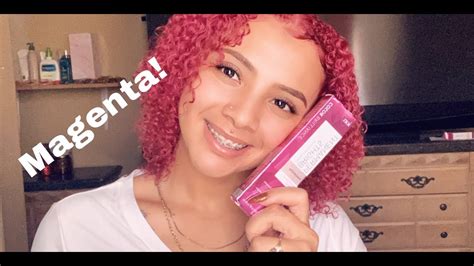 Dying My Curly Hair Magenta Ion Color Brilliance Youtube