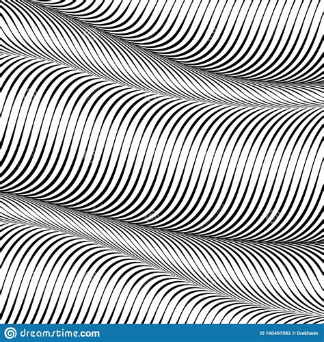 Abstract Wavy Background Optical Art Opart Striped Stock Illustration