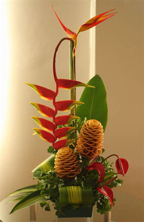 The most common tropical arrangement artificial material is silk. Another of my vertical tropical flower arrangement ...