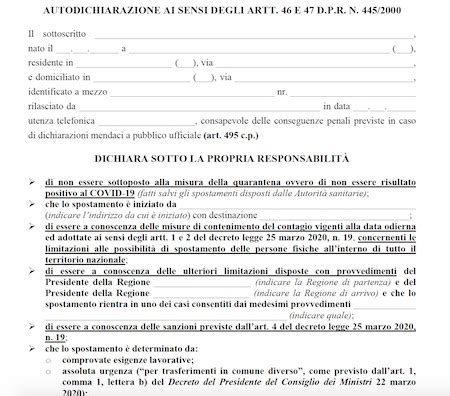 Genera velocemente la tua autocertificazione. Covid19 - Cambia ancora una volta il modello di ...