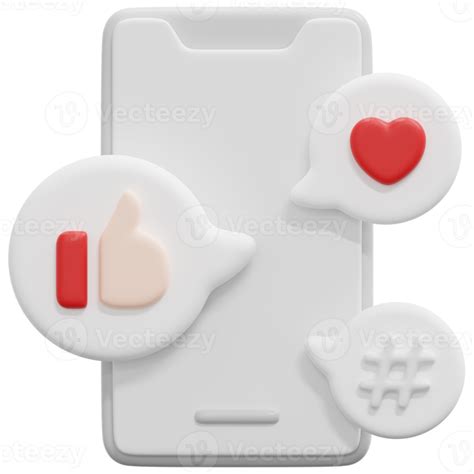 Social Media D Render Icon Illustration Png