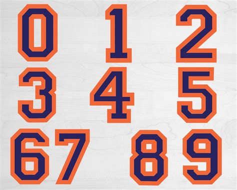 Jersey Numbers Svg College Sport Numbers Svg Basketball Etsy Canada