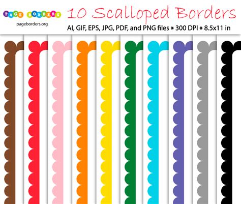 Scalloped Border Bundle Borders Page Borders Border
